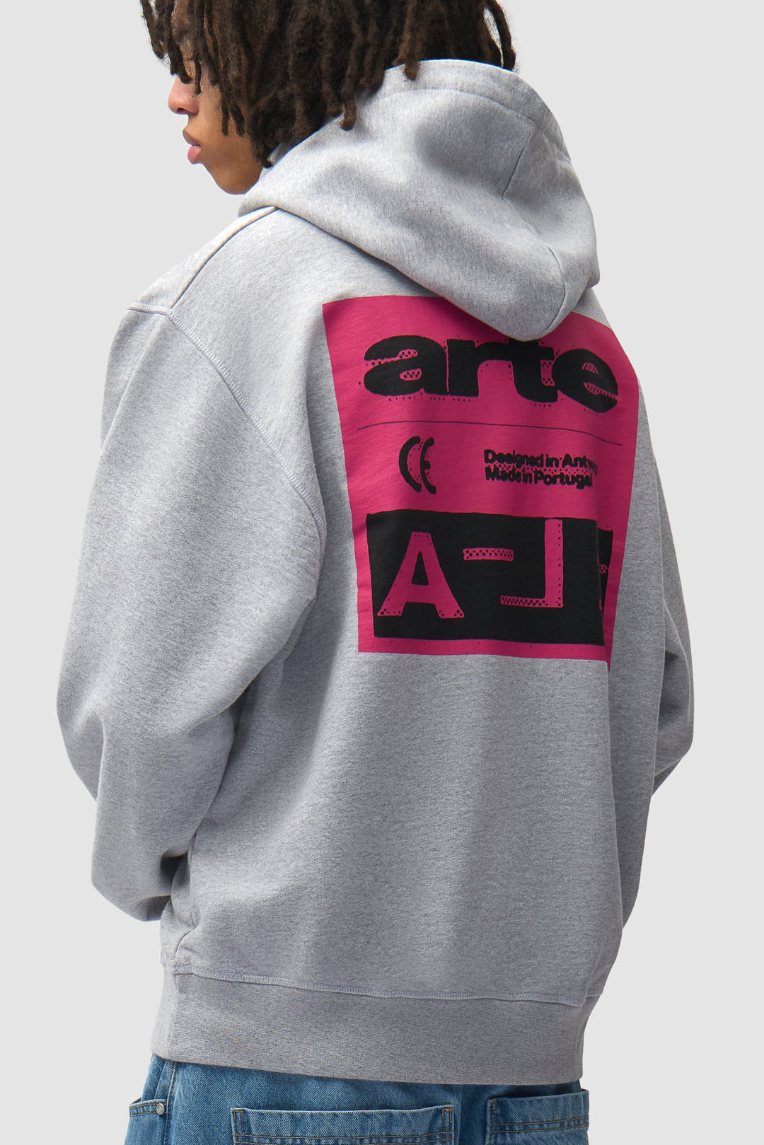 ARTE - Sweat à capuche Pink Serial Gris