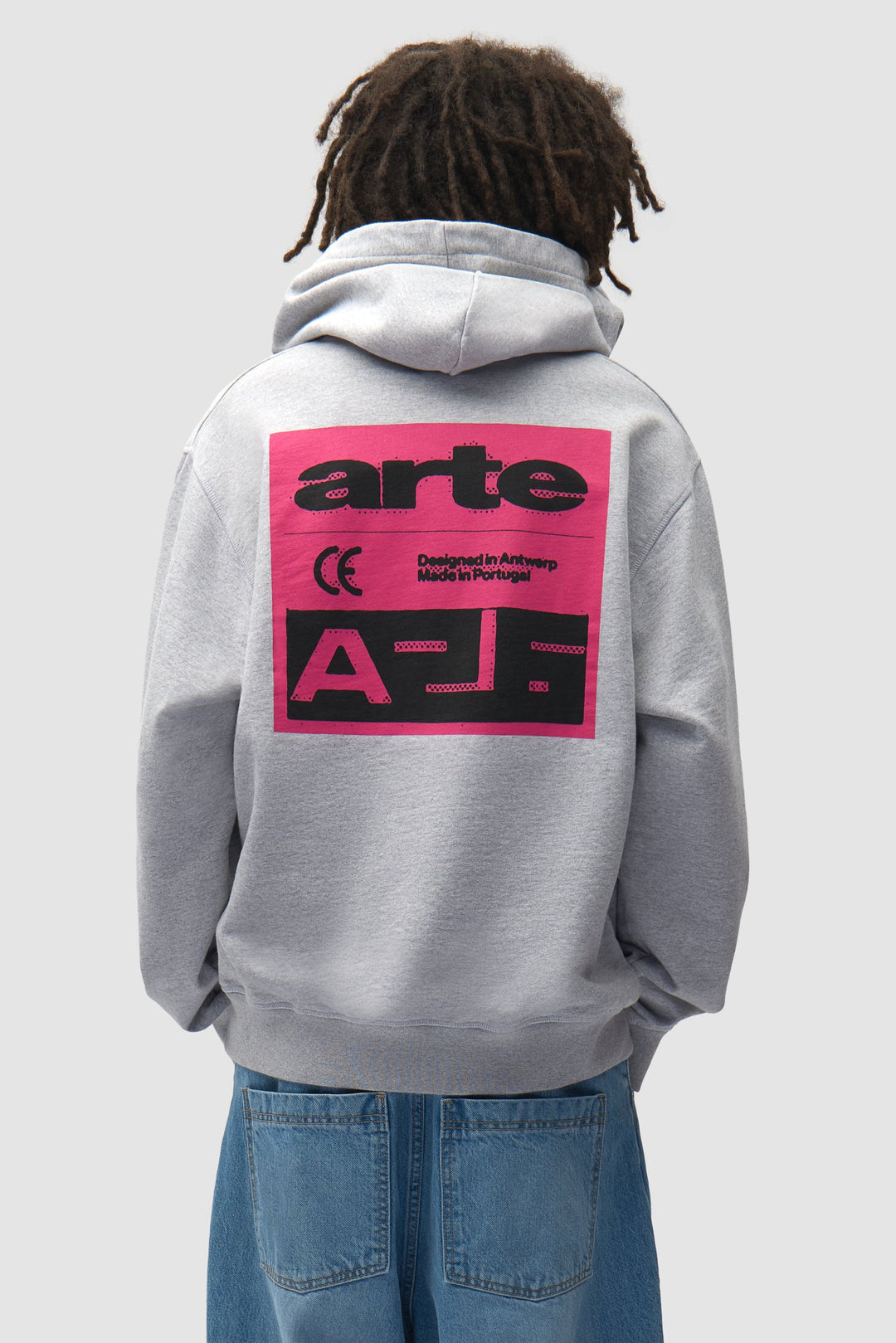 ARTE - Sweat à capuche Pink Serial Gris