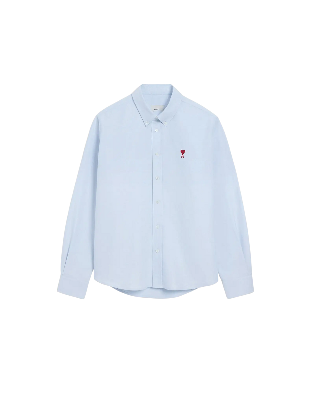 AMI PARIS - Chemise unisexe Ami de Cœur en coton Oxford Bleu ciel