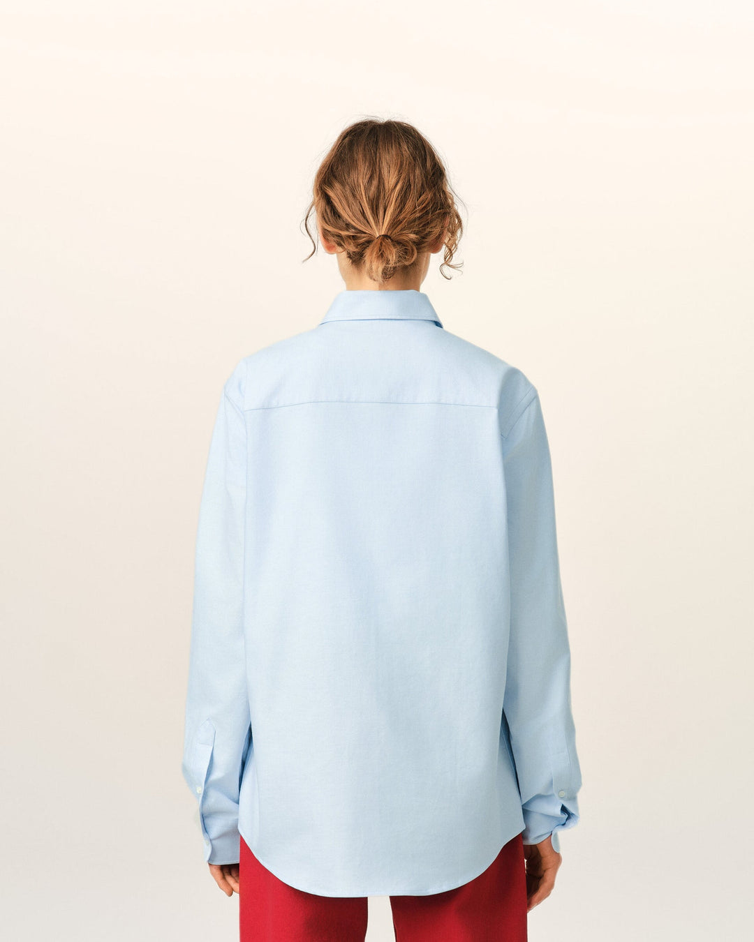 AMI PARIS - Chemise unisexe Ami de Cœur en coton Oxford Bleu ciel