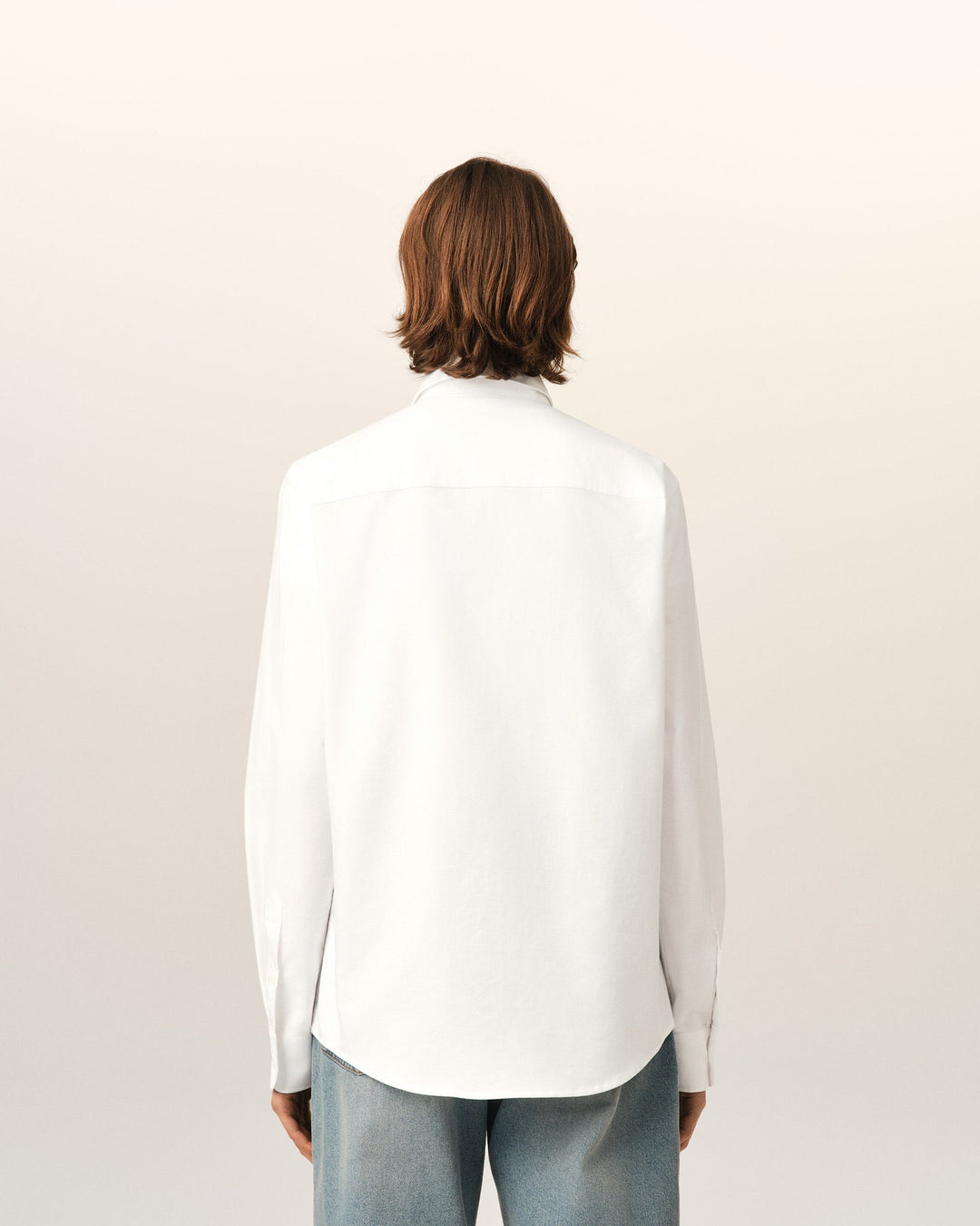 AMI PARIS - Chemise unisexe Ami de Cœur en coton Oxford Blanc naturel