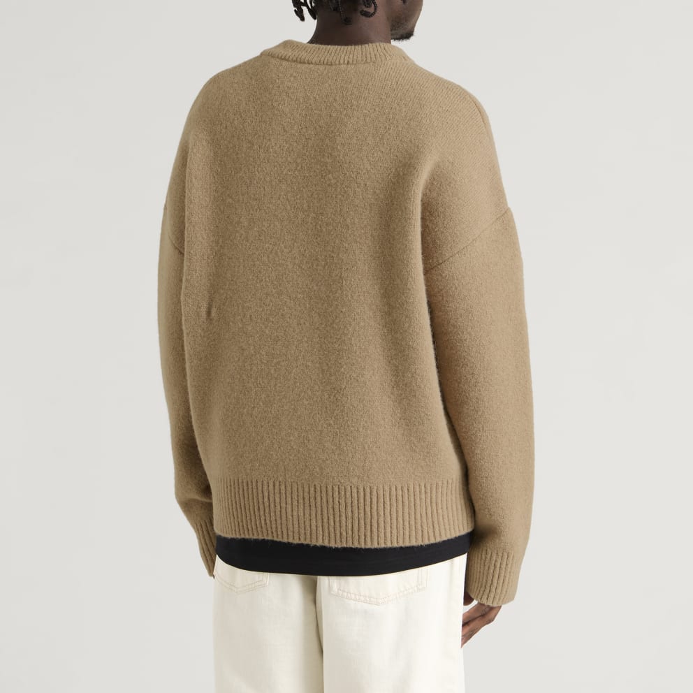 AMI PARIS - Cardigan Ami de Cœur en alpaga Beige taupe / Écru