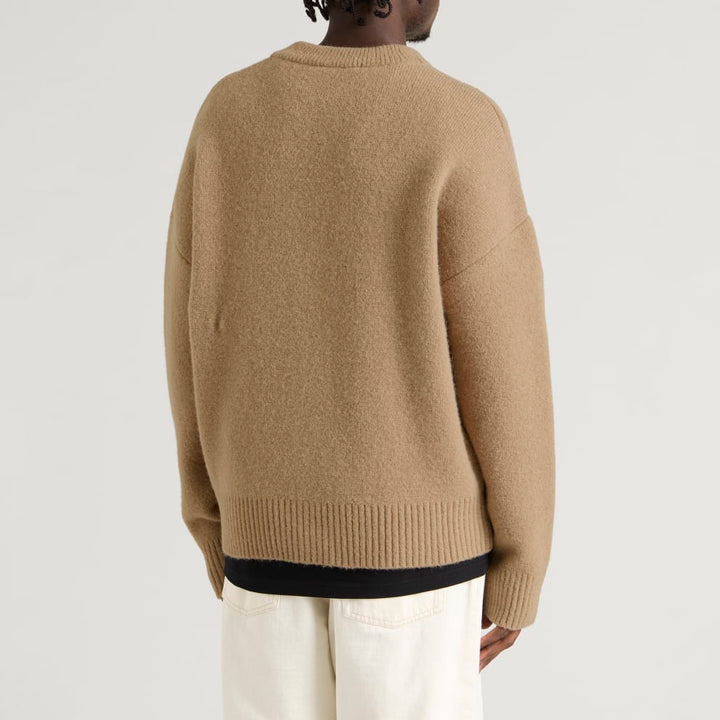 AMI PARIS - Cardigan Ami de Cœur en alpaga Beige taupe / Écru