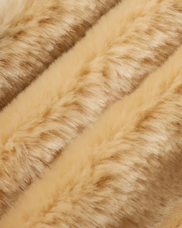 DRÔLE DE MONSIEUR - Veste en fausse fourrure Slogan Beige