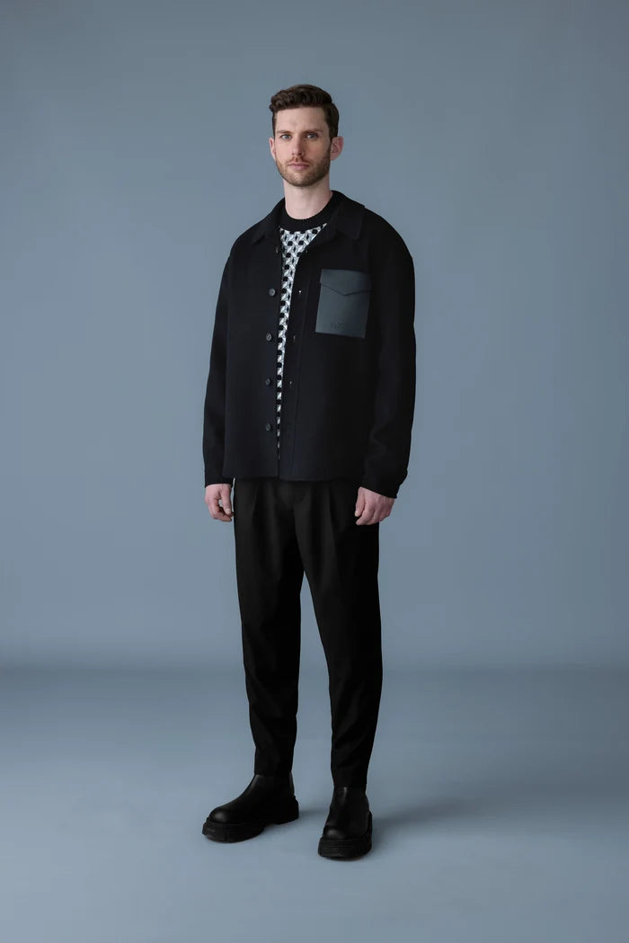 MACKAGE - Surchemise EMMANUEL en laine double face Noir