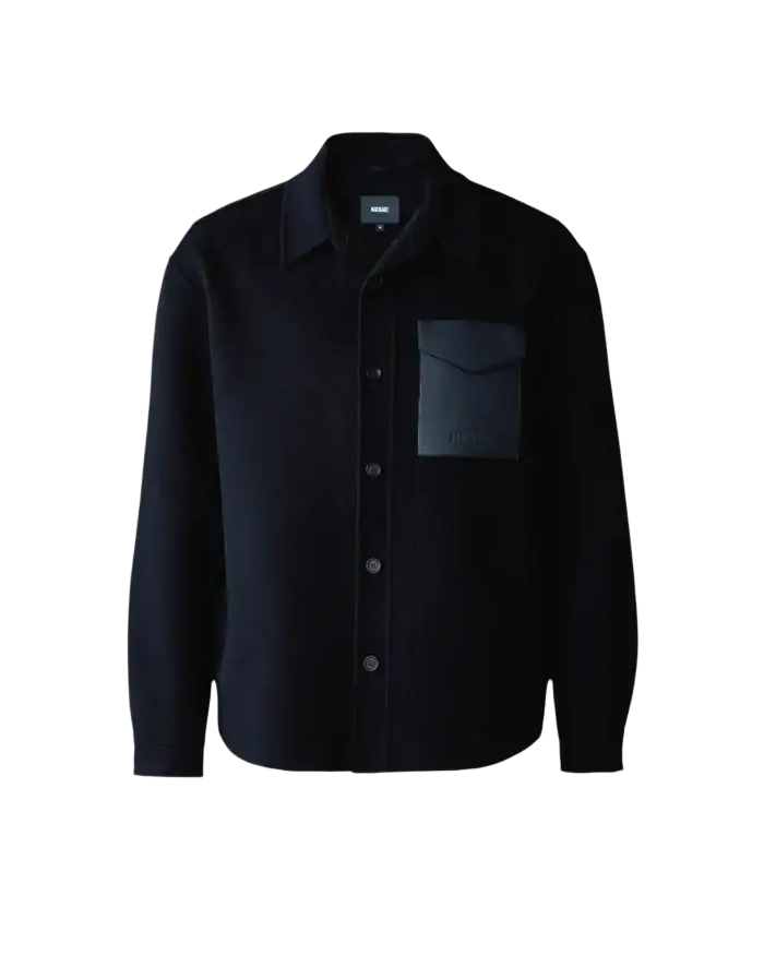 MACKAGE - Surchemise EMMANUEL en laine double face Noir