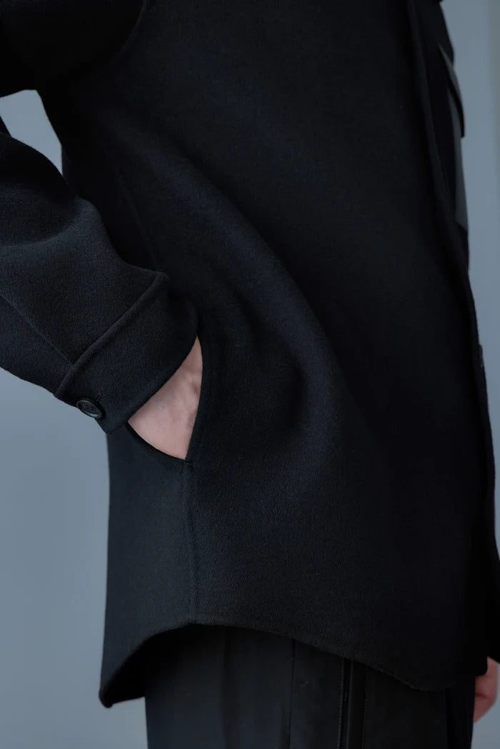 MACKAGE - Surchemise EMMANUEL en laine double face Noir