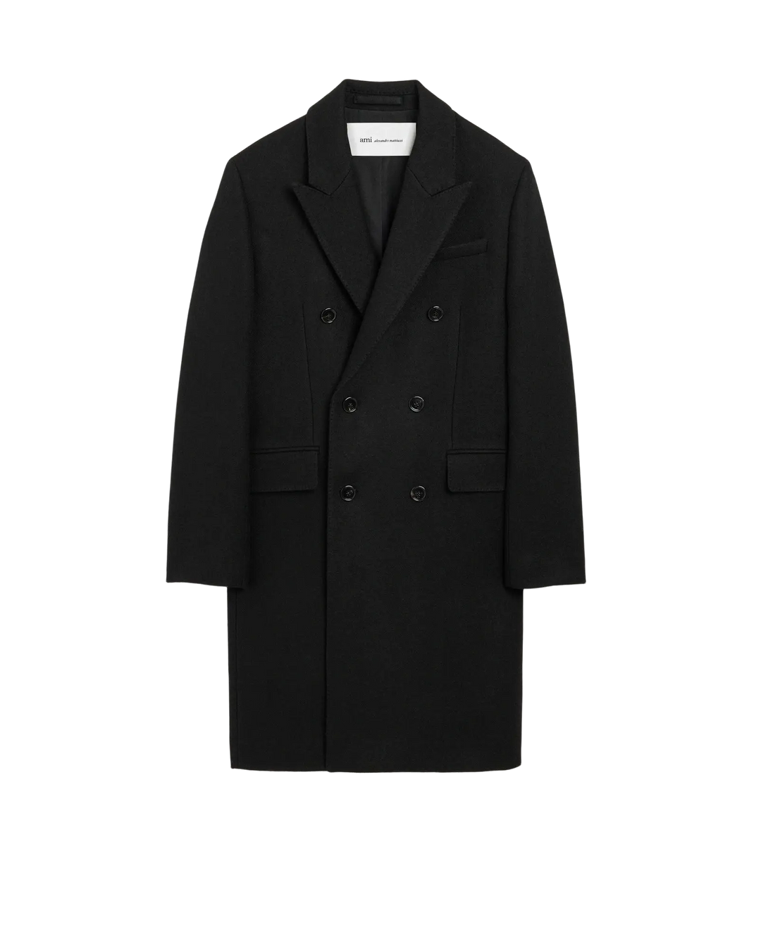 AMI PARIS - Manteau oversize croisé en laine vierge Noir