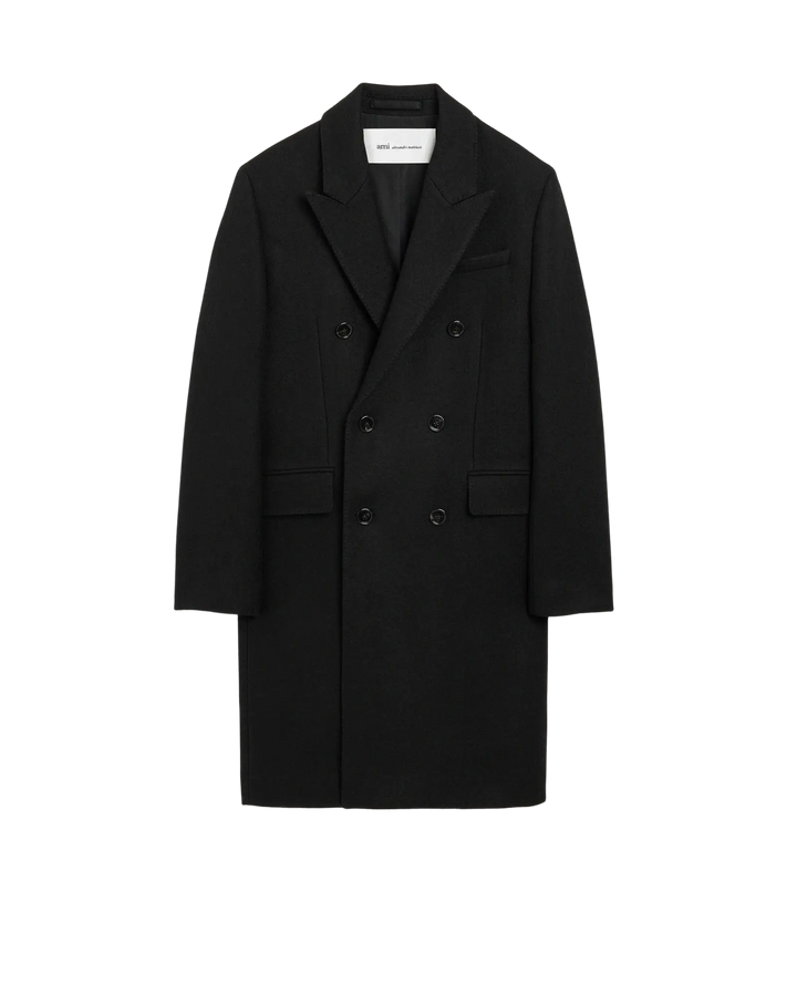AMI PARIS - Manteau oversize croisé en laine vierge Noir