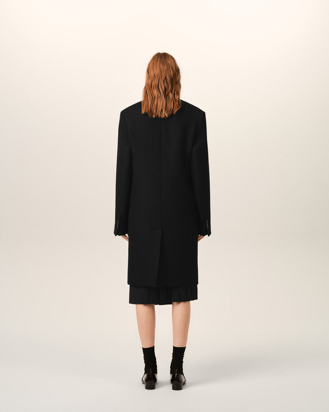 AMI PARIS - Manteau oversize croisé en laine vierge Noir