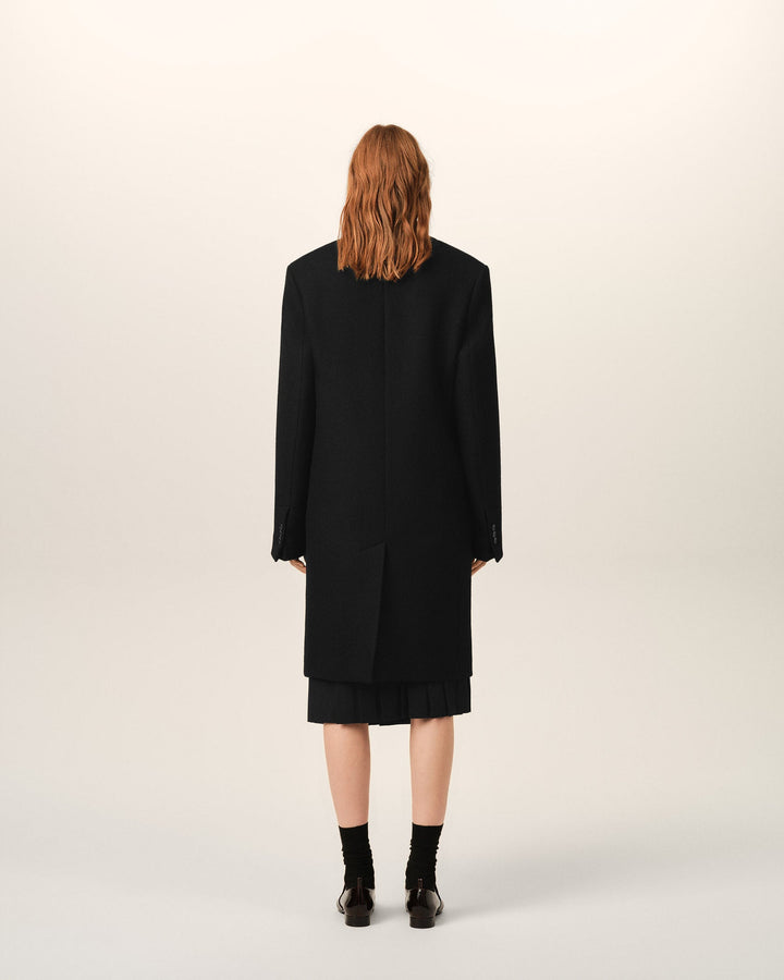 AMI PARIS - Manteau oversize croisé en laine vierge Noir
