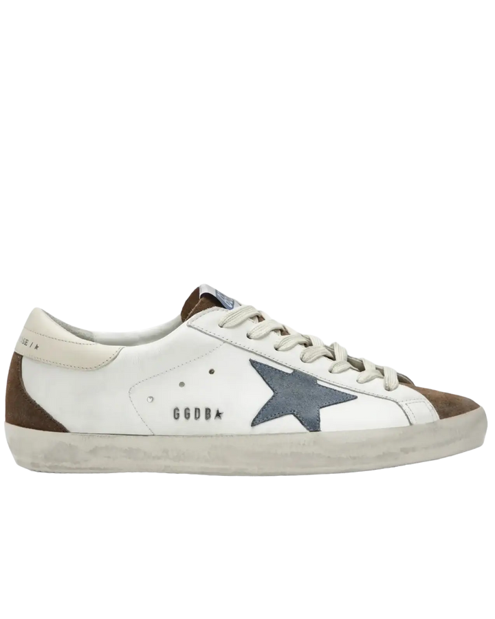 GOLDEN GOOSE - Sneakers Super-Star Blanc / Marron / Bleu / Crème
