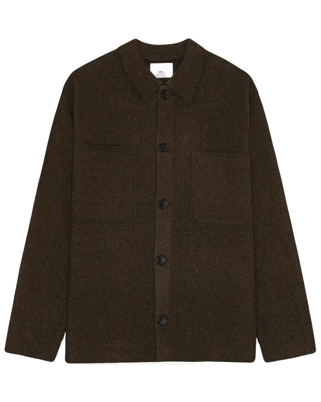 NN.07 - Surchemise Jonas 6398 en laine mérinos bouillie Marron foncé