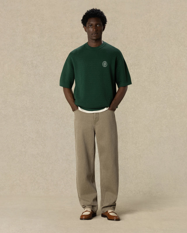 DRÔLE DE MONSIEUR - T-shirt en Maille Ajourée Vert