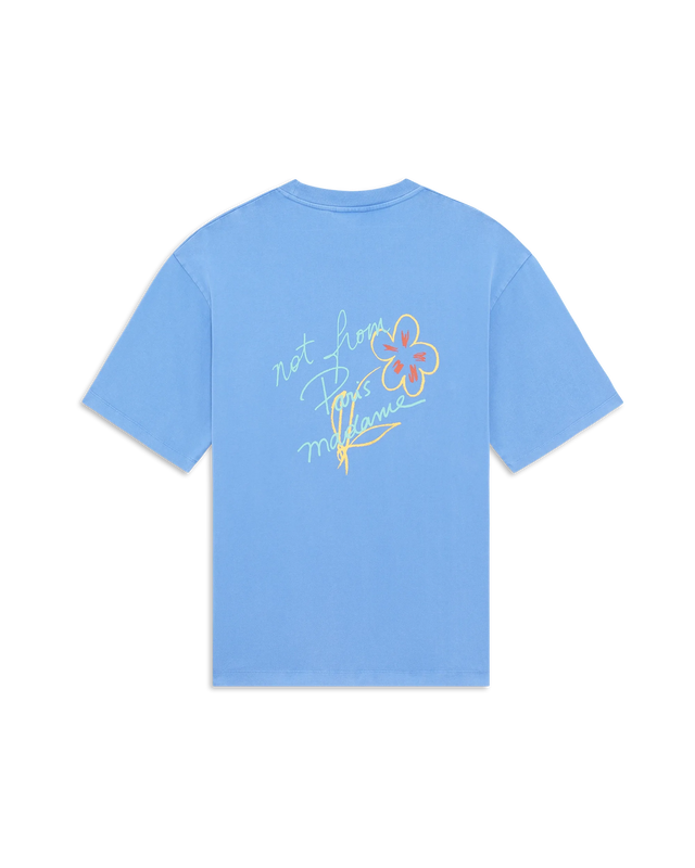 DRÔLE DE MONSIEUR - T-shirt Slogan Esquisse Bleu Clair