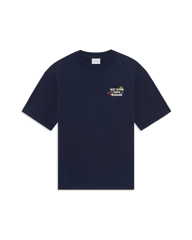 DRÔLE DE MONSIEUR - T-shirt Slogan Brodé Vigne Bleu Marine