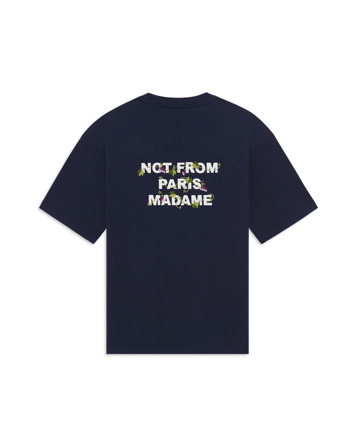 DRÔLE DE MONSIEUR - T-shirt Slogan Brodé Vigne Bleu Marine