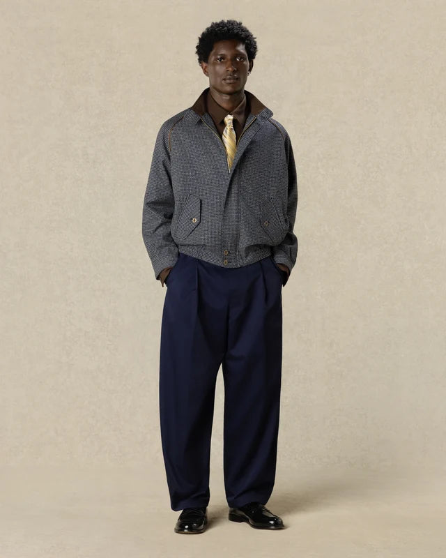 DRÔLE DE MONSIEUR - Veste Baracuta pied-de-poule Bleu marine
