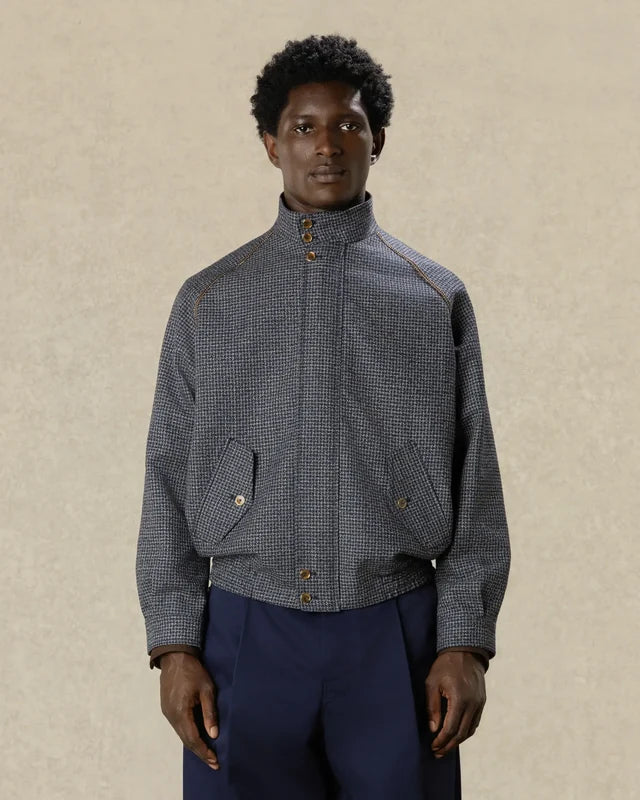 DRÔLE DE MONSIEUR - Veste Baracuta pied-de-poule Bleu marine