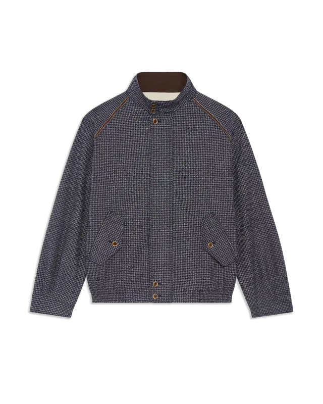 DRÔLE DE MONSIEUR - Veste Baracuta pied-de-poule Bleu marine