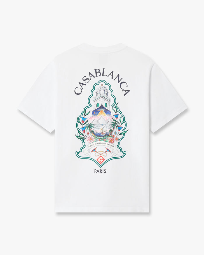 CASABLANCA - T-shirt Hotel Emblem Blanc