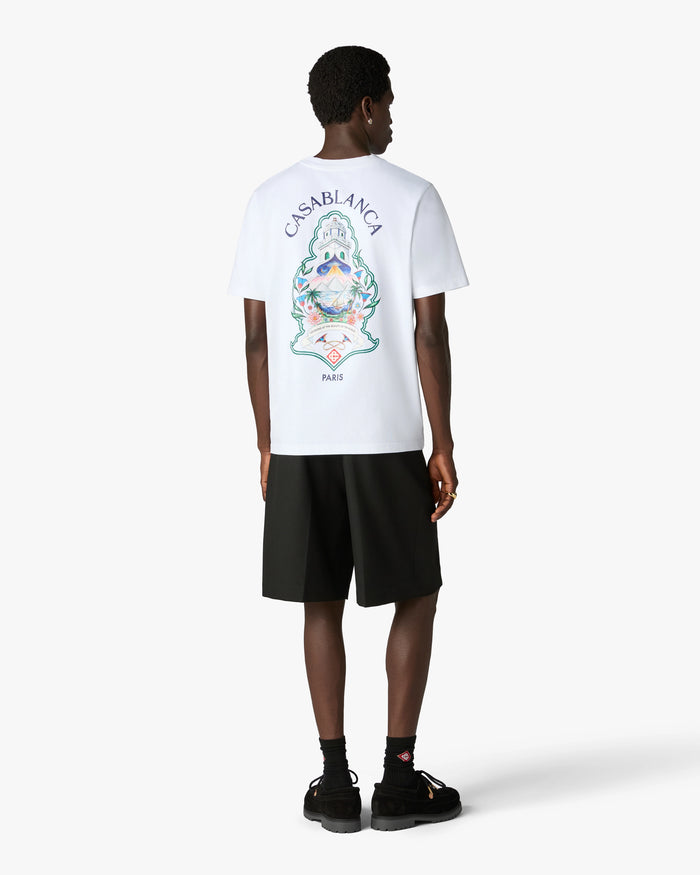 CASABLANCA - T-shirt Hotel Emblem Blanc