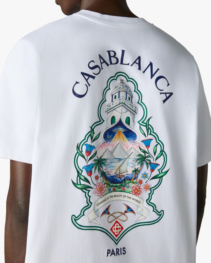 CASABLANCA - T-shirt Hotel Emblem Blanc