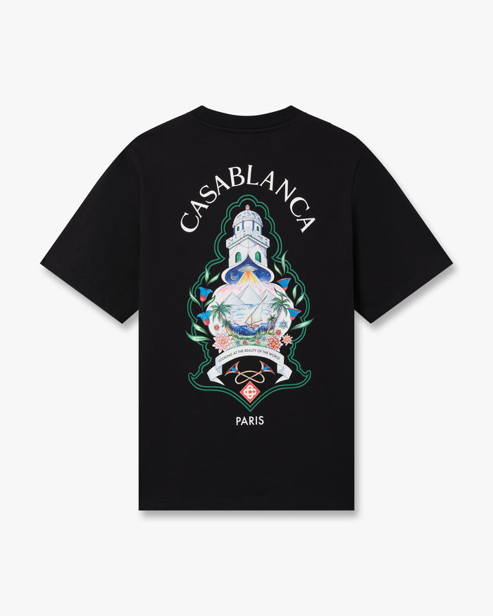 CASABLANCA - T-shirt Hotel Emblem Noir