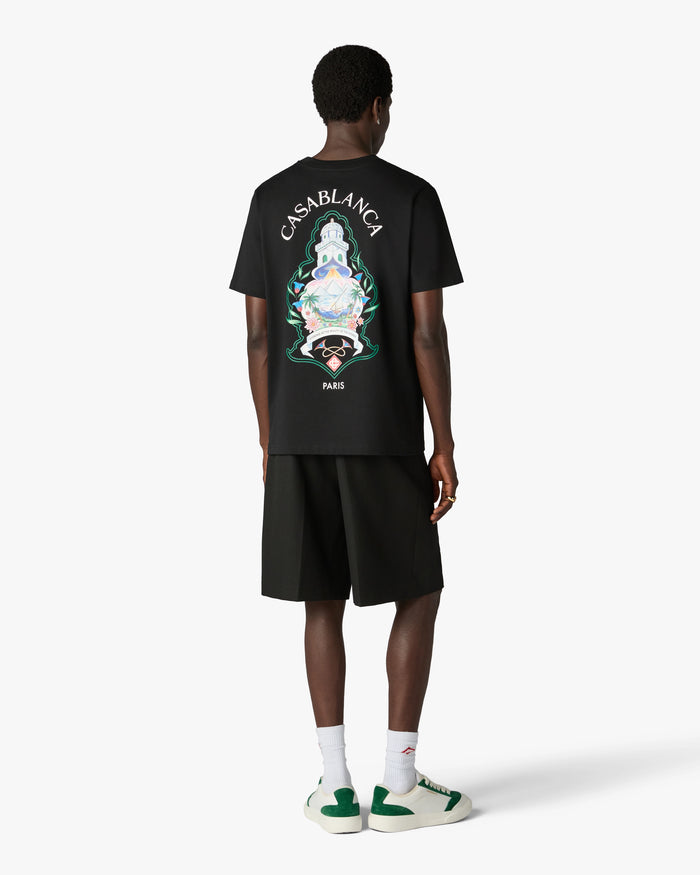 CASABLANCA - T-shirt Hotel Emblem Noir