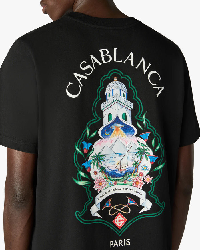 CASABLANCA - T-shirt Hotel Emblem Noir