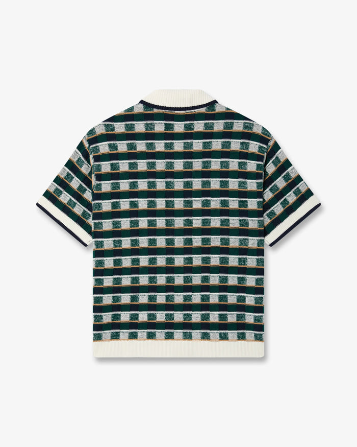 CASABLANCA - Chemise Crochet Motif Mosaïque Verte