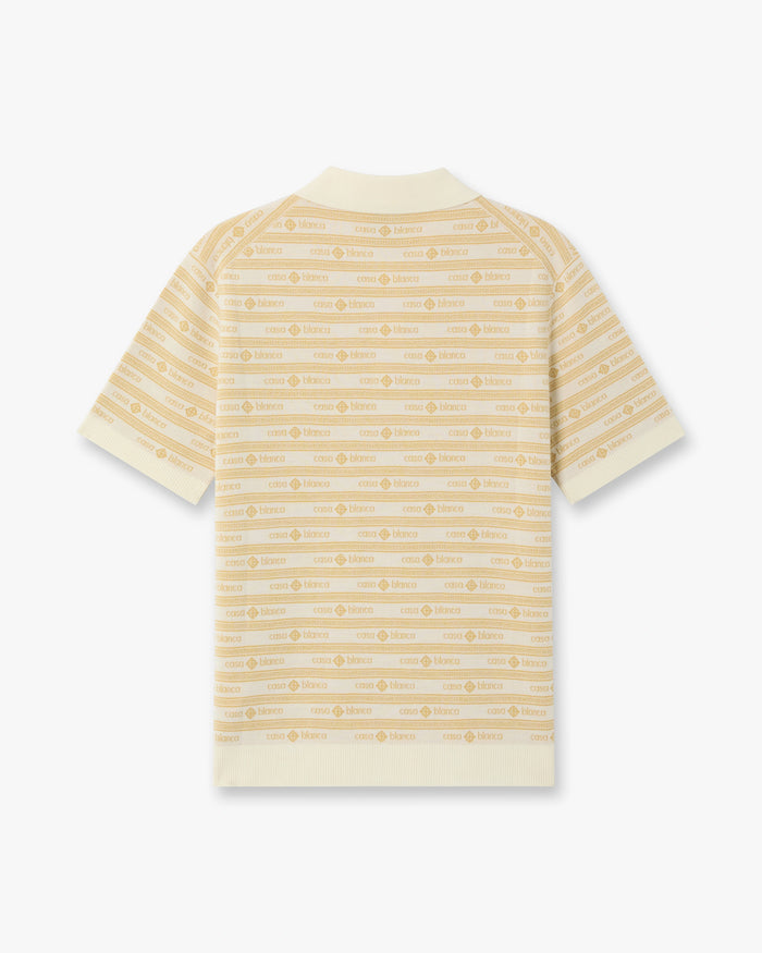 CASABLANCA - Polo en Maille Logo Beige
