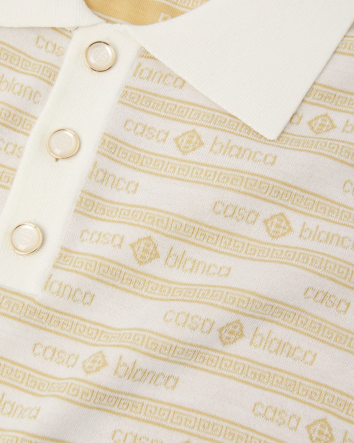 CASABLANCA - Polo en Maille Logo Beige