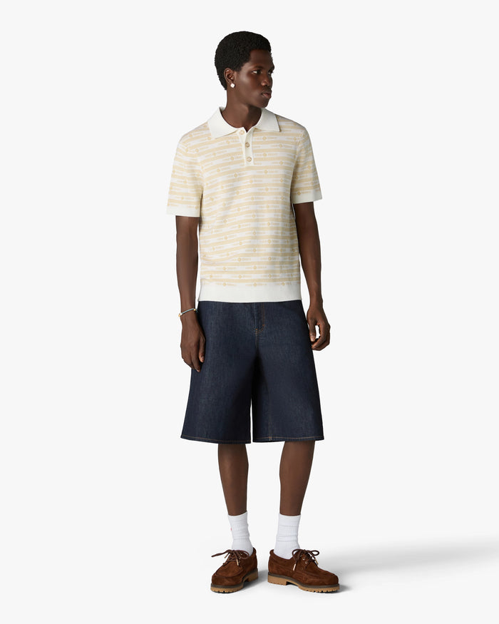 CASABLANCA - Polo en Maille Logo Beige
