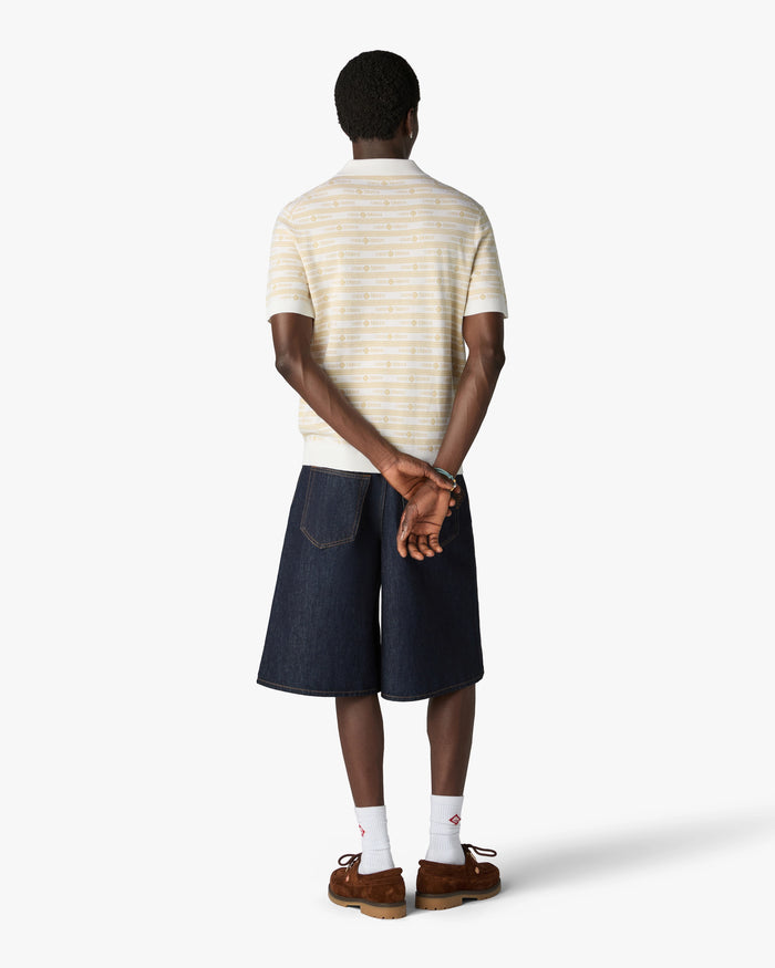 CASABLANCA - Polo en Maille Logo Beige