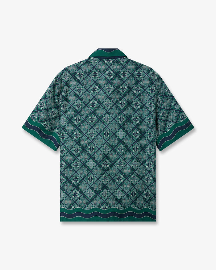 CASABLANCA - Chemise en Soie Monogramme Radiating Vert Foncé