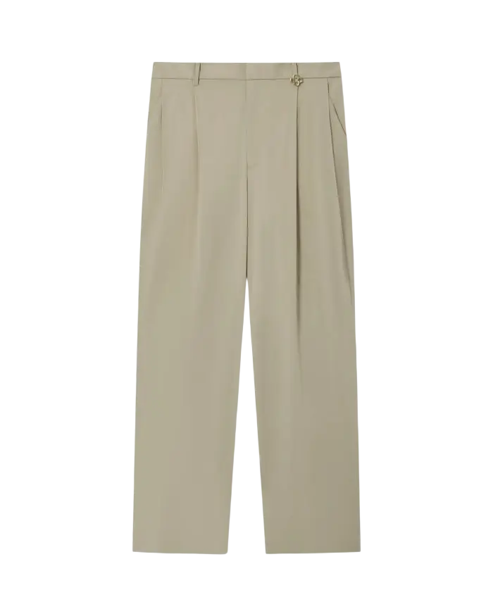 CASABLANCA - Pantalon Droit à Pinces Marron Clair
