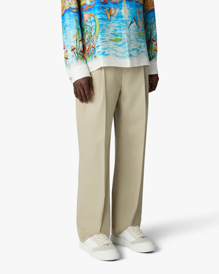 CASABLANCA - Pantalon Droit à Pinces Marron Clair
