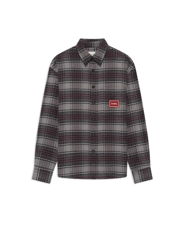 DRÔLE DE MONSIEUR - Chemise Flanelle Boxy à carreaux Gris