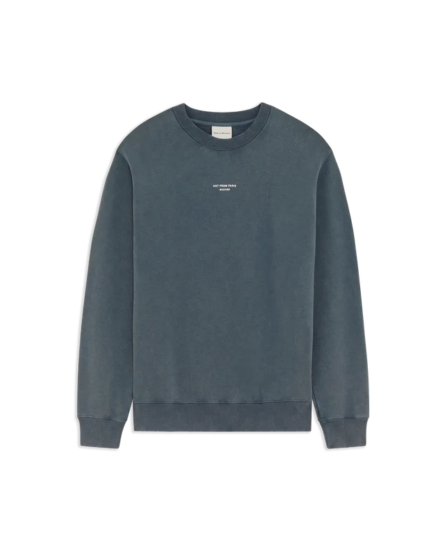 DRÔLE DE MONSIEUR - Sweatshirt Slogan Classique Délavé Gris foncé