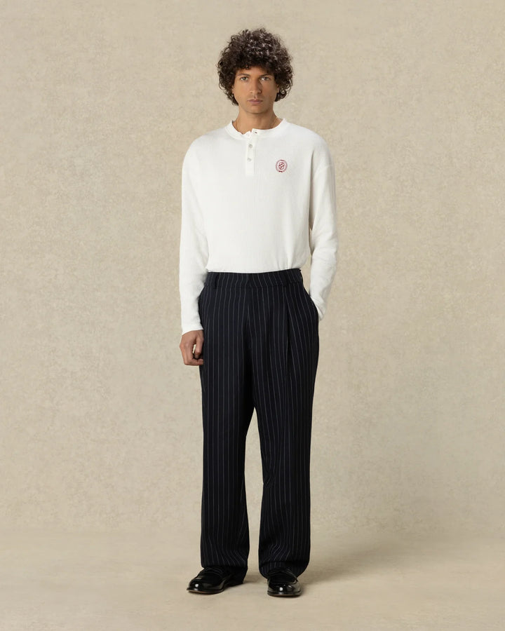 DRÔLE DE MONSIEUR - T-shirt Manches Longues Gaufré D Miroir Blanc cassé