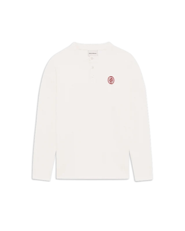 DRÔLE DE MONSIEUR - T-shirt Manches Longues Gaufré D Miroir Blanc cassé