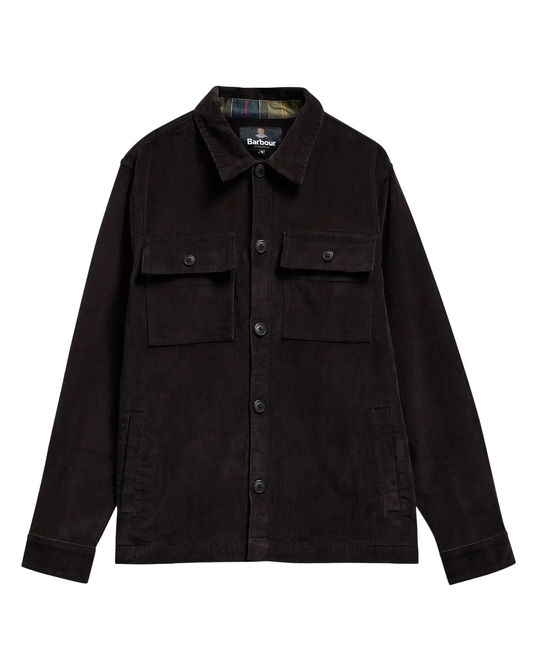 BARBOUR - Surchemise en velours côtelé Tartan / Vert olive