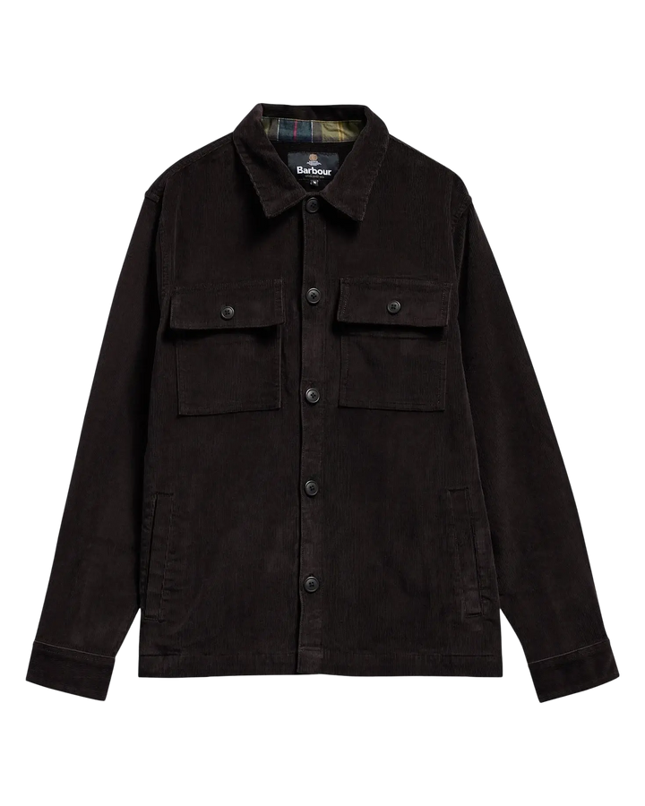 BARBOUR - Surchemise en velours côtelé Tartan / Vert olive