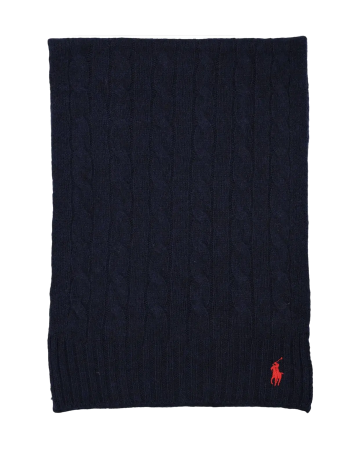 POLO RALPH LAUREN - Écharpe torsadée en laine et cachemire Bleu marine