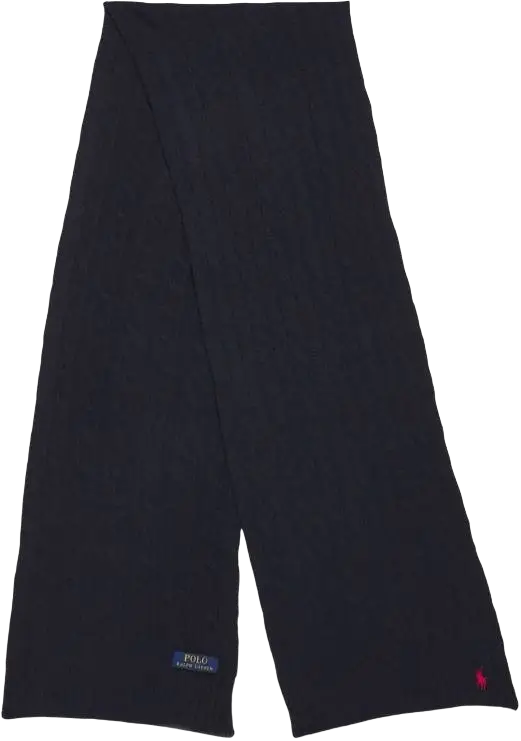 POLO RALPH LAUREN - Écharpe torsadée en laine et cachemire Bleu marine
