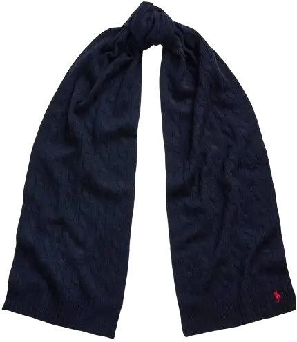 POLO RALPH LAUREN - Écharpe torsadée en laine et cachemire Bleu marine