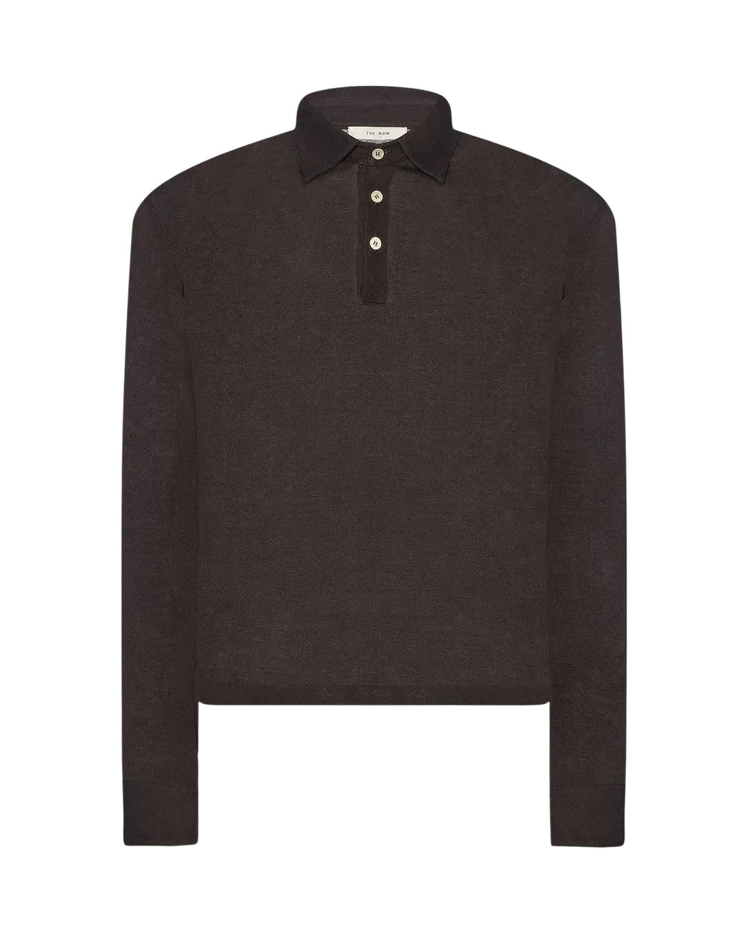 THE ROW - Polo Reyes ajusté en jersey de coton Marron foncé