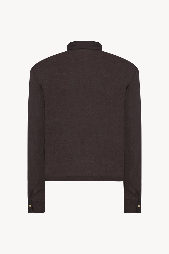 THE ROW - Polo Reyes ajusté en jersey de coton Marron foncé
