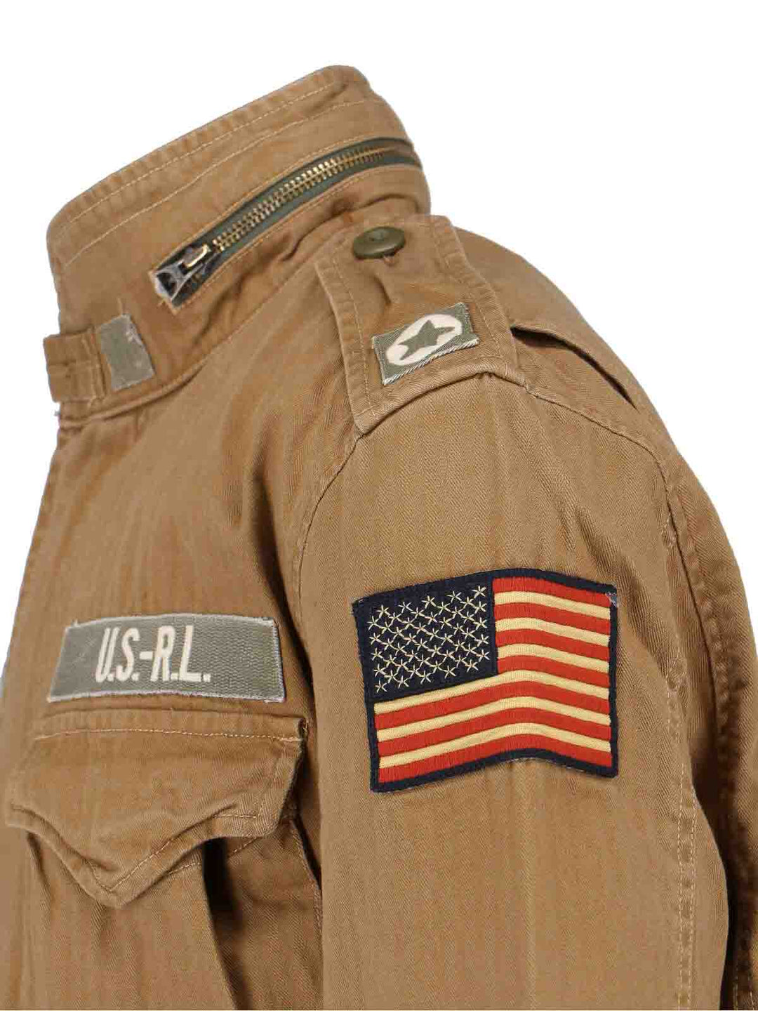 POLO RALPH LAUREN - Veste militaire à écussons Marron clair